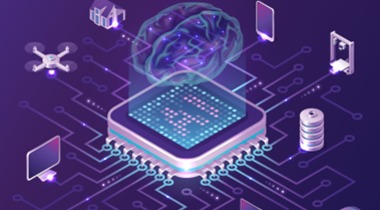 Gráfico cerebro y chips electrónicos Gráfico cerebro y chips electrónicos